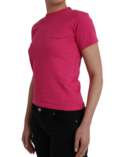 Balenciaga Pink Cotton Crew Neck Short Sleeves Tee T-shirt