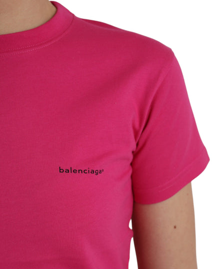 Balenciaga Pink Cotton Crew Neck Short Sleeves Tee T-shirt