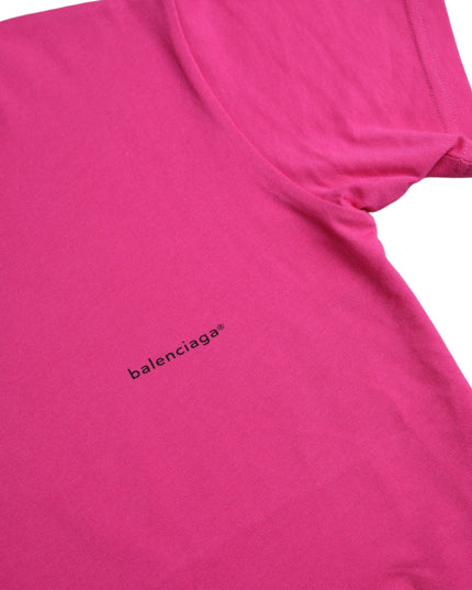 Balenciaga Pink Cotton Crew Neck Short Sleeves Tee T-shirt