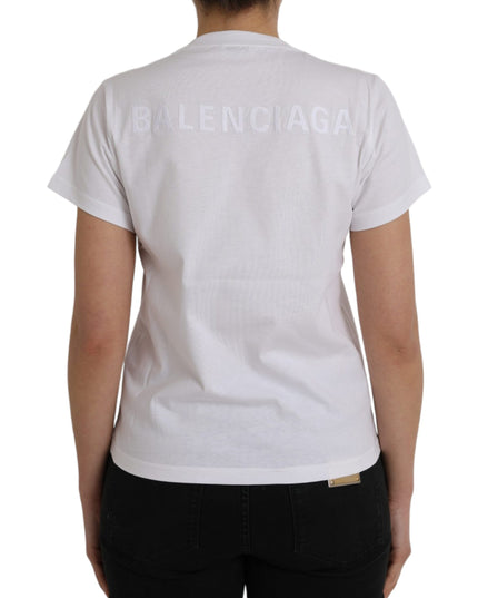 Balenciaga White Cotton Crew Neck Short Sleeves T-shirt