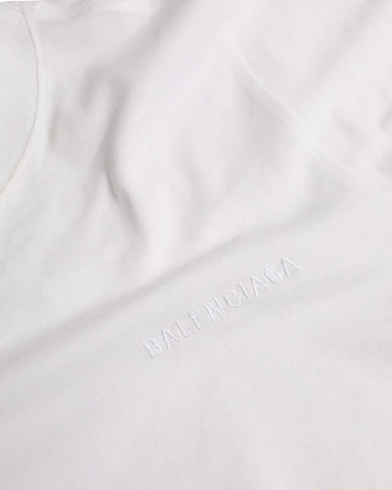 Balenciaga White Cotton Crew Neck Short Sleeves T-shirt