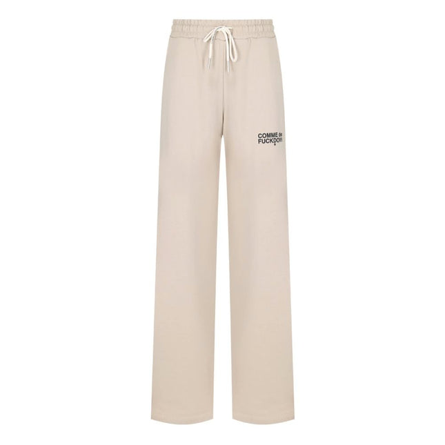 Comme Des Fuckdown Beige Cotton Women Palazzo Pants