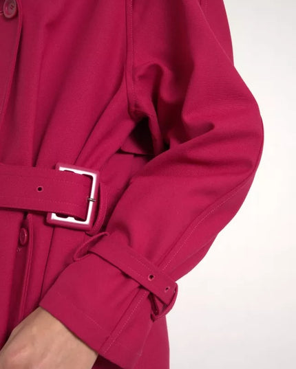 Dolce & Gabbana Dark Pink Double Breasted Trench Coat Jacket