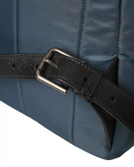 Dolce & Gabbana Blue Nylon #DGFamily Patch Men Backpack Bag