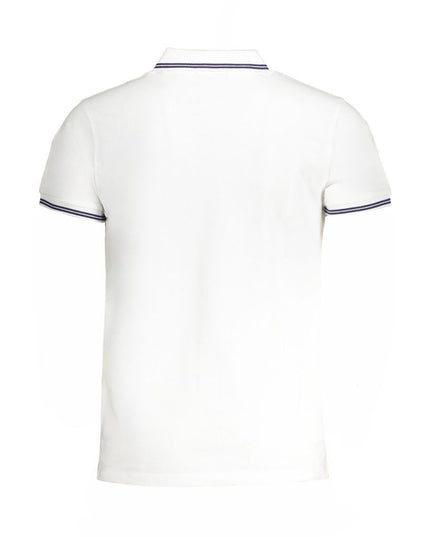 Cavalli Class White Cotton Polo Shirt