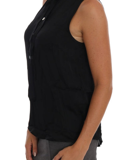 Versace Jeans Black Sleeveless Viscose Blouse Top