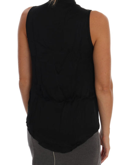 Versace Jeans Black Sleeveless Viscose Blouse Top