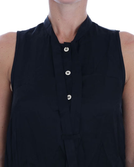 Versace Jeans Black Sleeveless Viscose Blouse Top