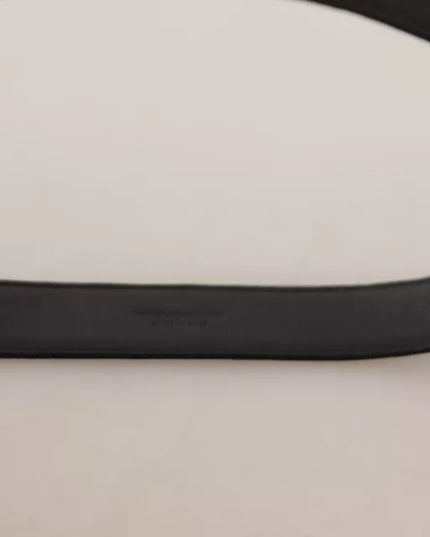 Dolce & Gabbana Black Velvet Leather Logo Waist Buckle Belt