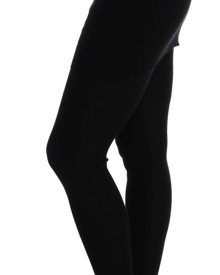 Dolce & Gabbana Black Cashmere Silk Stretch Tights Stockings