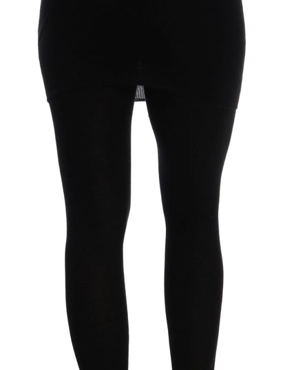 Dolce & Gabbana Black Cashmere Silk Stretch Tights Stockings
