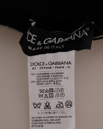 Dolce & Gabbana Black Cashmere Silk Stretch Tights Stockings
