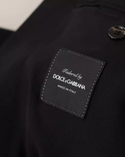 Dolce & Gabbana Black Wool Slim Fit Coat Jacket Blazer