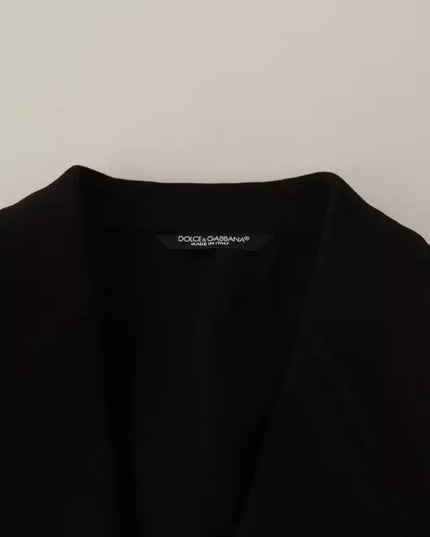 Dolce & Gabbana Black Wool Slim Fit Coat Jacket Blazer