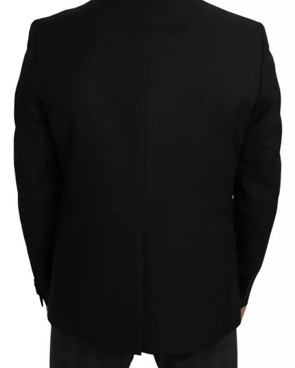 Dolce & Gabbana Black Wool Slim Fit Notch Jacket Blazer
