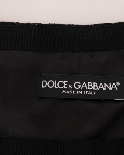 Dolce & Gabbana Black Floral Cutout Lace A-Line Skirt