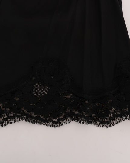 Dolce & Gabbana Black Floral Cutout Lace A-Line Skirt