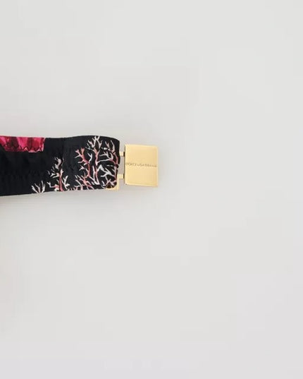 Dolce & Gabbana Black Corals Print Swimsuit Beachwear Bikini Top