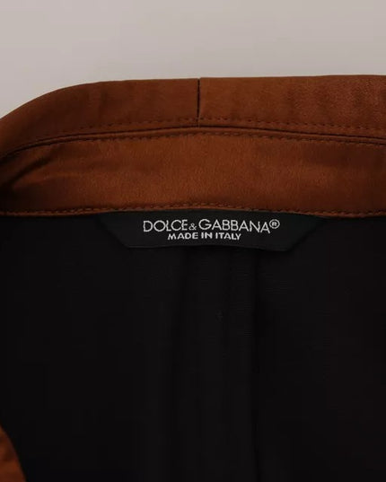 Dolce & Gabbana Bronze Monkey Print Silk Slim Jacket Blazer