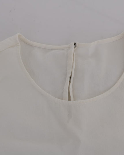 Dolce & Gabbana White Silk ITALIA IS LOVE Blouse T-shirt