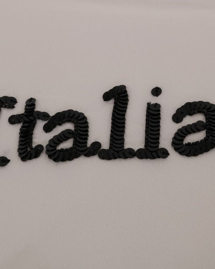 Dolce & Gabbana White Silk ITALIA IS LOVE Blouse T-shirt