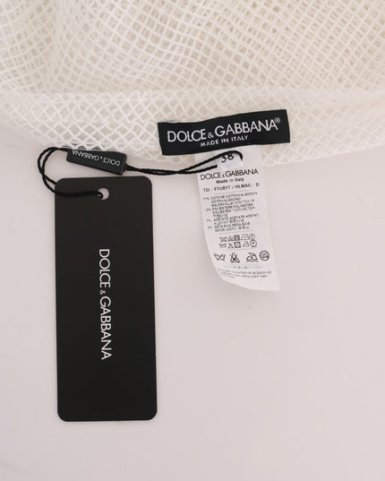 Dolce & Gabbana White Net Tank Transparent Top