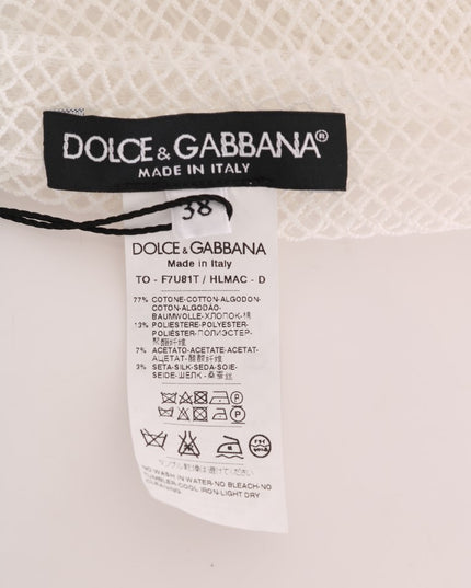 Dolce & Gabbana White Net Tank Transparent Top