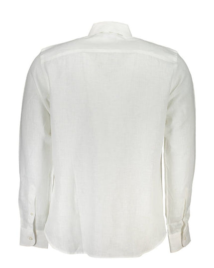 North Sails Elegant White Linen Long-Sleeved Shirt