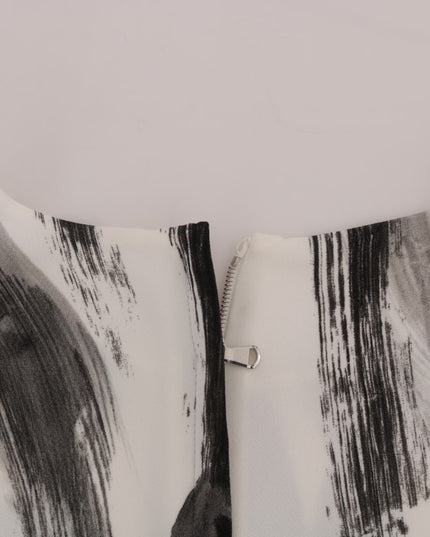 Dolce & Gabbana White Black Striped Printed Blouse Top