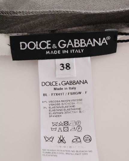 Dolce & Gabbana White Black Striped Printed Blouse Top