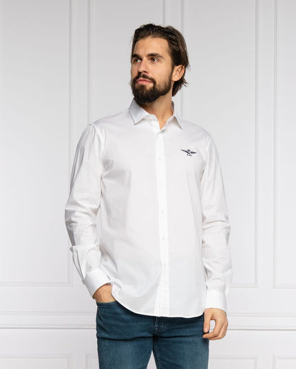 Aeronautica Militare White Cotton Men Shirt