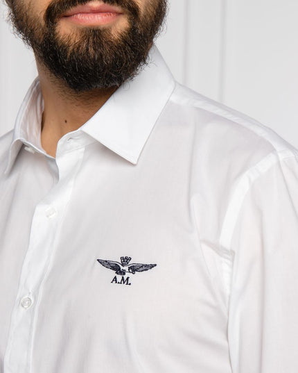 Aeronautica Militare White Cotton Men Shirt
