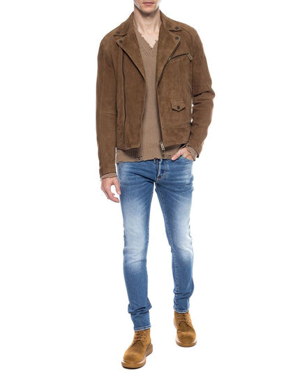 Dsquared² Blue Cotton Men's Distressed Jean