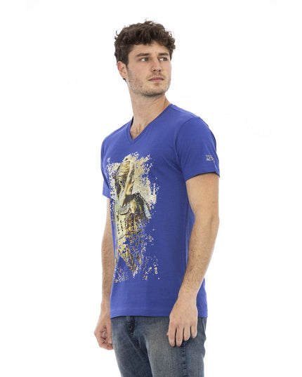 Trussardi Action Blue Cotton Men T-Shirt