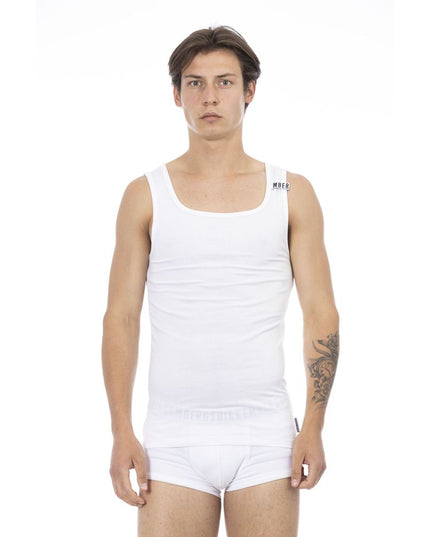Bikkembergs White Cotton Mens Tank Top