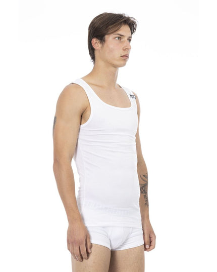 Bikkembergs White Cotton Mens Tank Top