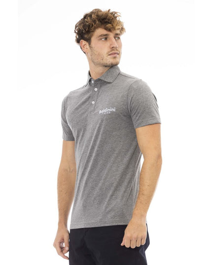 Baldinini Trend Gray Cotton Men Polo Shirt