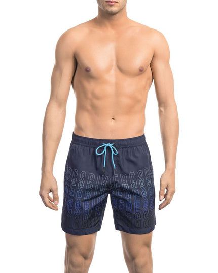 Bikkembergs Blue Polyester Men Swim Shorts