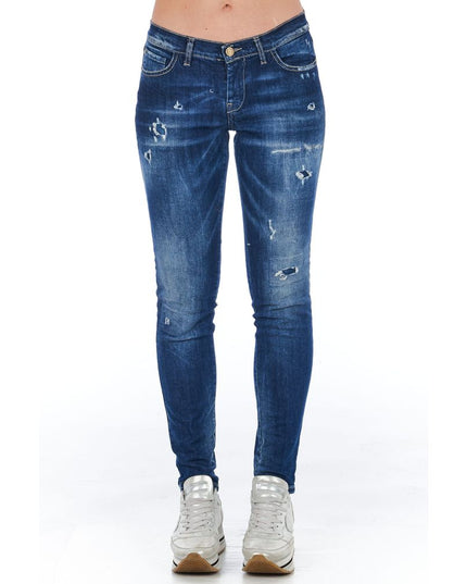 Frankie Morello Blue Cotton Women Jeans