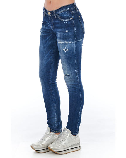 Frankie Morello Blue Cotton Women Jeans