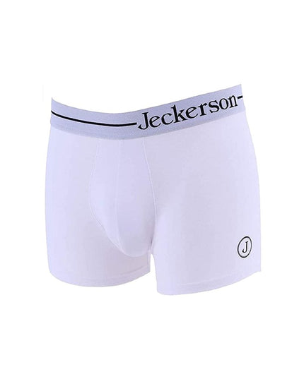 Jeckerson White Cotton Men's Boxer Underwear