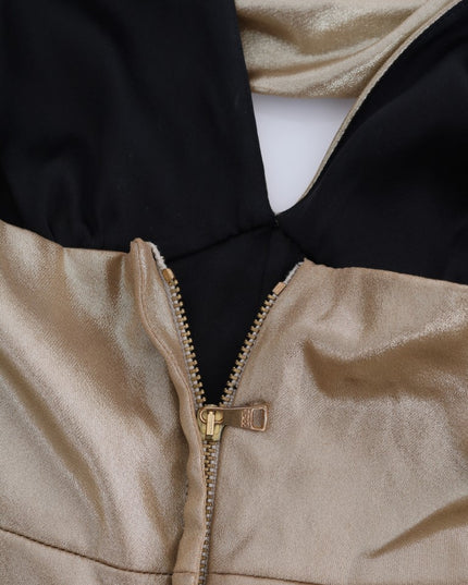Dolce & Gabbana Gold Silk Stretch Romper Body