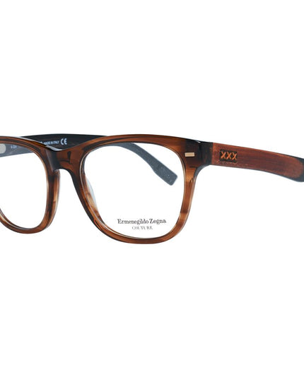 Ermenegildo Zegna Brown Plastic Glasses (Frames)