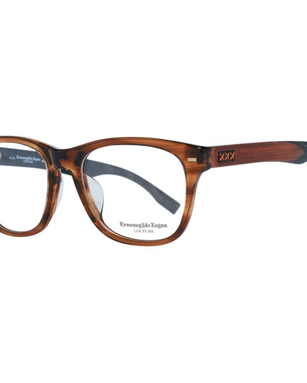 Ermenegildo Zegna Brown Plastic Glasses (Frames)