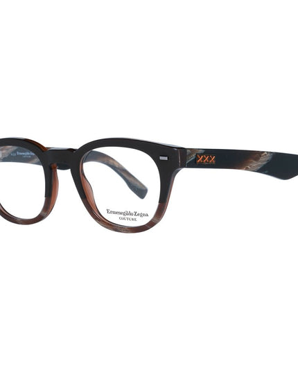 Ermenegildo Zegna Brown Plastic Glasses (Frames)
