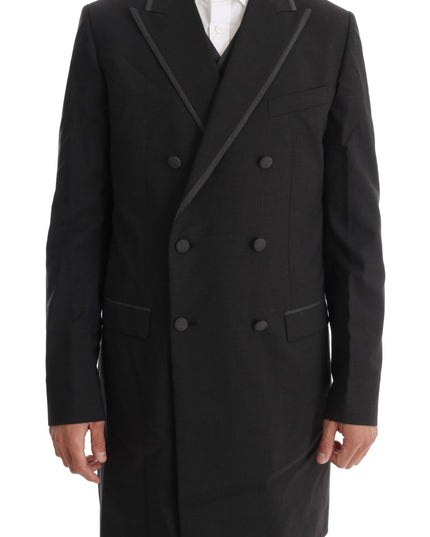 Dolce & Gabbana Gray Wool Stretch 3 Piece Two Button Suit