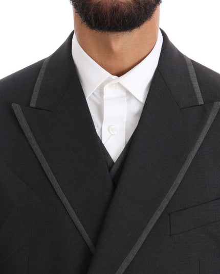 Dolce & Gabbana Gray Wool Stretch 3 Piece Two Button Suit