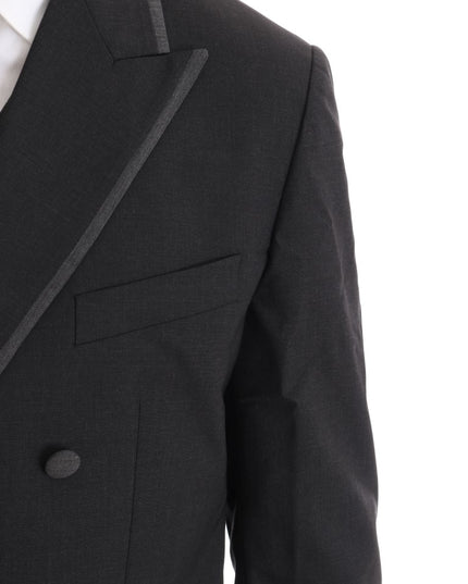 Dolce & Gabbana Gray Wool Stretch 3 Piece Two Button Suit