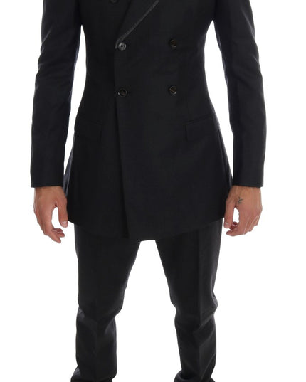Dolce & Gabbana Gray Wool Double Breasted 3 Piece Suit