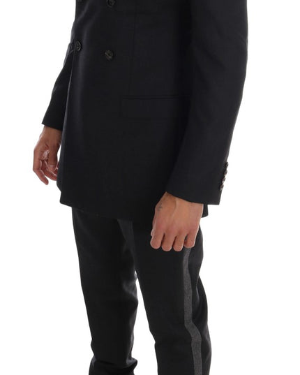 Dolce & Gabbana Gray Wool Double Breasted 3 Piece Suit